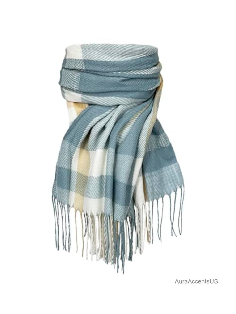 Cashmere Feel Plaid Oversized Blanket Scarf Shawl Wrap Tassel Winter